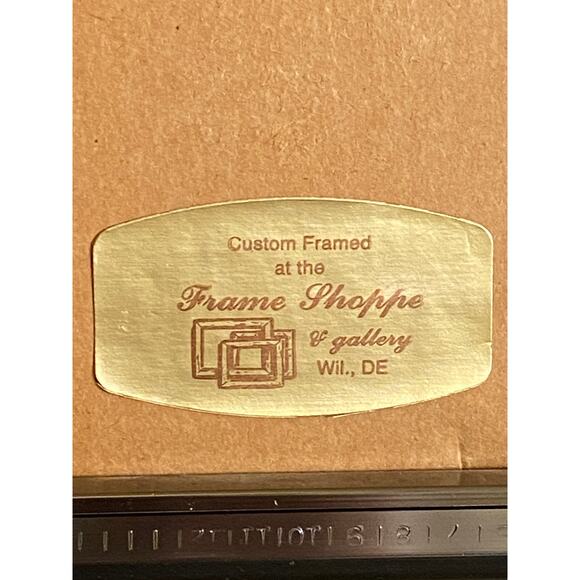 Pro - Framed Wall Art 6 X 6 in. Man, Woman, Child on Bicycle Double matted EUC - Picture 13 of 16